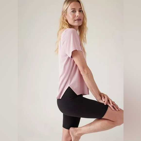 Athleta Shirt Women's Size Small Smoked Mauve Pink Relaxed Tee Short Sleeve - Picture 8 of 12